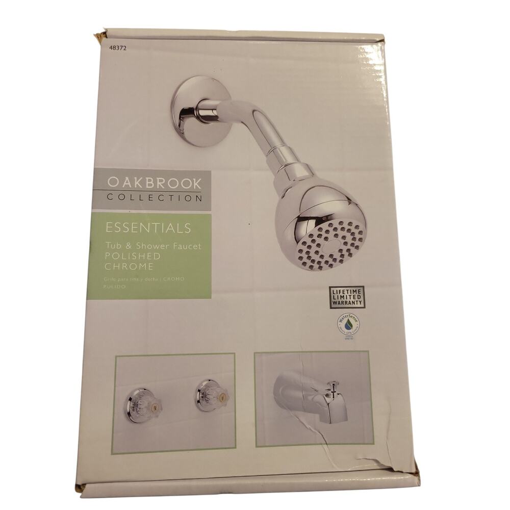 OakBrook Essentials Polished Chrome 2-Handle Chrome Tub and Shower Faucet Bath